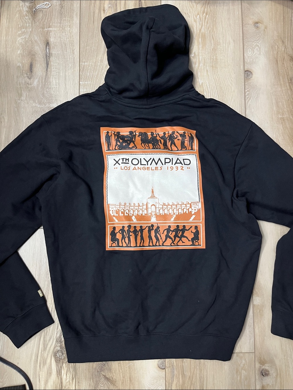 John Elliott x Olympics Mens Los Angeles Hoodie Sweatshirt Black Size 5 XXL